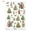 para Navidad, festivo, árbol de Navidad, adornos del árbol de Navidad, Santa Claus, velas en el árbol, paseos de invierno, Retro, Vintage, moda, vestido, vestidos, cilindro, invierno, mujer, hombre, paseo